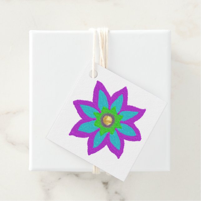 Étiquettes Cadeau Fleur mousseuse Aïd (En situation)