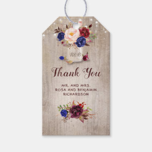Étiquettes-cadeau Fleur radiale Floral Mason Jar Mariage rustique
