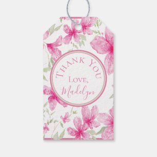 Étiquettes-cadeau Fleur rose Azalée aquarelle Remise des diplôme