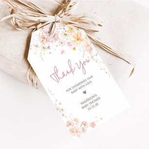 Étiquettes-cadeau Fleur sauvage Baby in Bloom Baby shower Favoriser