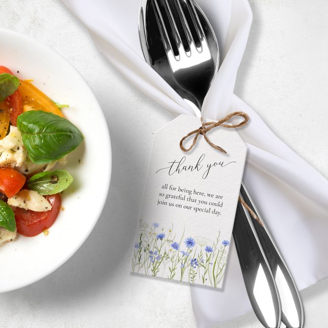 Étiquettes-cadeau Fleur sauvage Bleu Mariage Favori Sac (Créateur téléchargé)