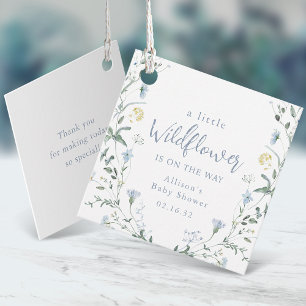 Étiquettes Cadeau Fleur Sauvage Bleue Un Peu Rustique Baby Shower Bo