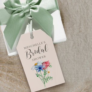 Étiquettes-cadeau Fleur sauvage Charme Rustique Floral Fête des mari