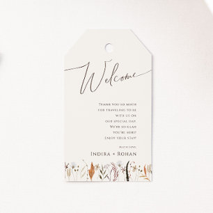 Étiquettes-cadeau Fleur sauvage d'automne Boho Accueil Mariage bei