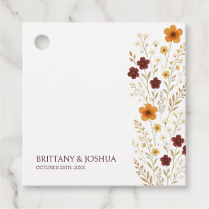 Étiquettes Cadeau Fleur sauvage d'automne Elegant Boho Mariage