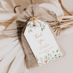Étiquettes-cadeau Fleur sauvage de jardin d'automne Merci Mariage
