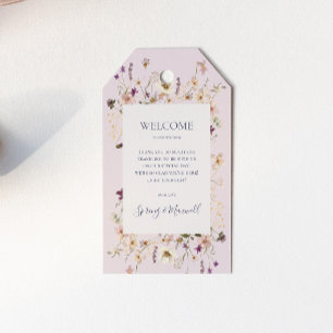Étiquettes-cadeau Fleur sauvage de printemps Bienvenue du Mariage