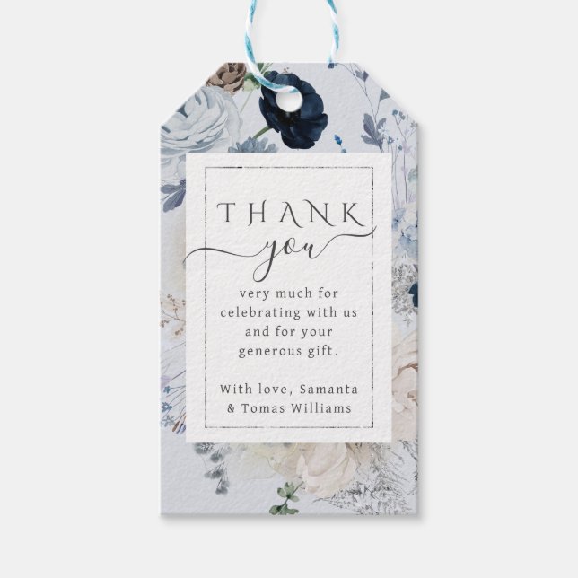 Étiquettes-cadeau Fleur sauvage d'hiver Elegant Baby shower Boho (Devant)