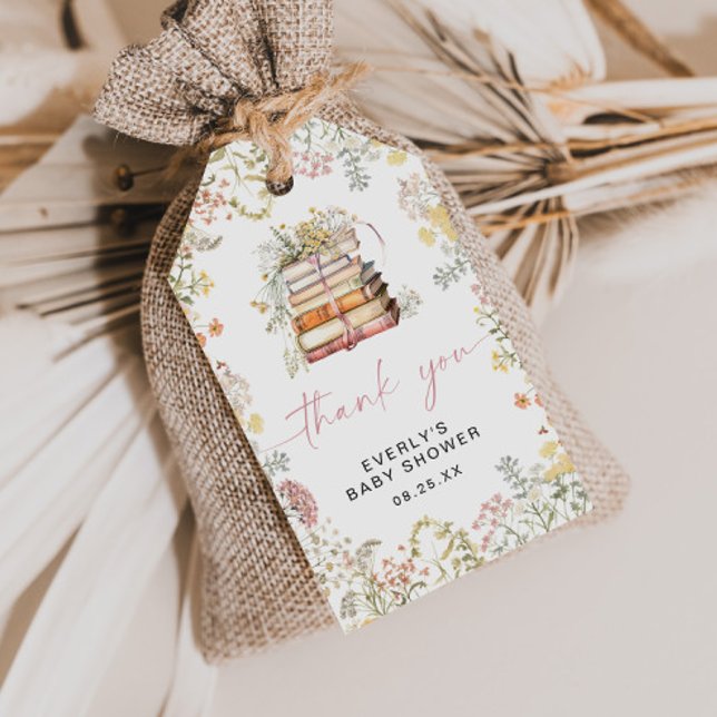 Étiquettes-cadeau Fleur sauvage du Baby shower du livre de contes Fa (Créateur téléchargé)