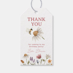 Étiquettes-cadeau Fleur sauvage fête d'anniversaire Merci Favoriser