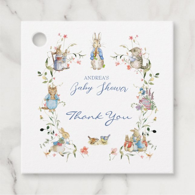 Étiquettes Cadeau Fleur sauvage Peter le Baby shower Rabbit (Devant)