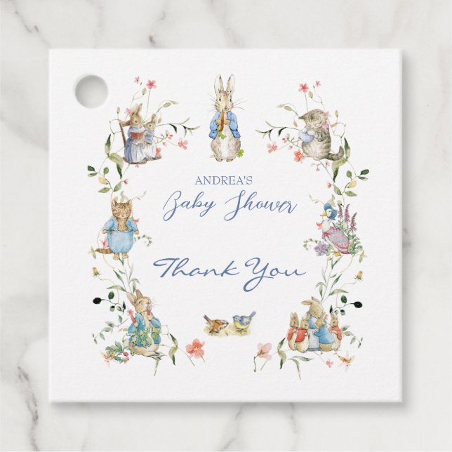 Étiquettes Cadeau Fleur sauvage Peter le Baby shower Rabbit (Devant)