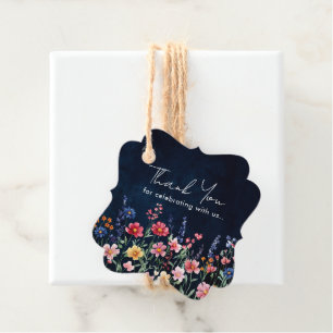 Étiquettes Cadeau Fleur sauvage Rustique Pays Boho Floral Merci