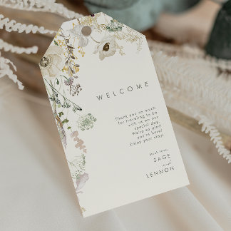 Étiquettes-cadeau Fleur sauvage Whimsical Meadow Mariage ivoire Bien