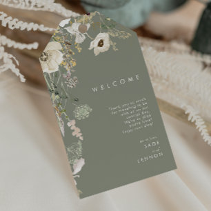 Étiquettes-cadeau Fleur sauvage Whimsical Meadow Sage Mariage Bienve