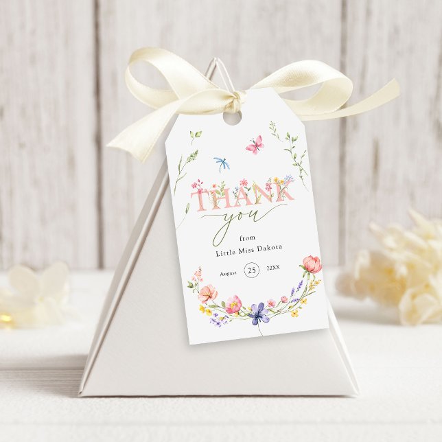 Étiquettes-cadeau Fleur sauvage Wild & Onederday 1er anniversaire Me (Créateur téléchargé)