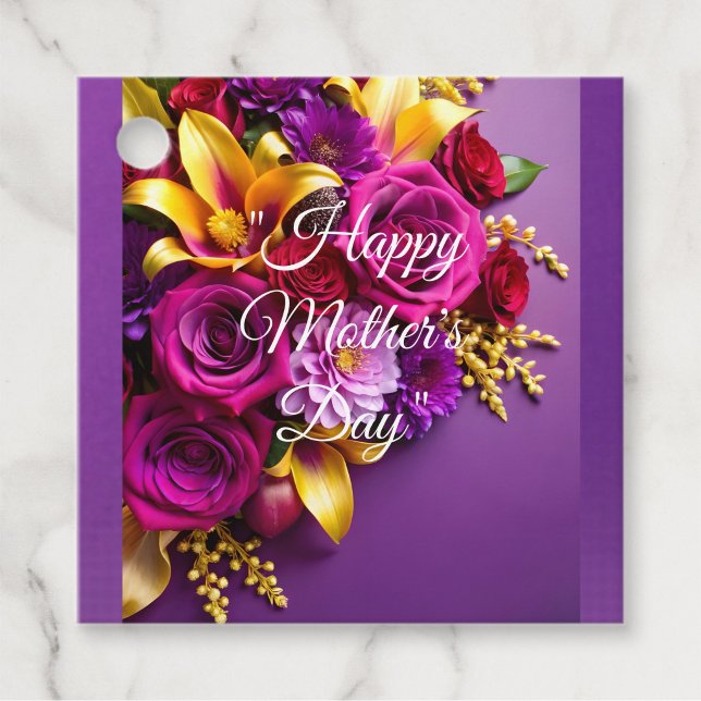 Étiquettes Cadeau Fleur violet  (Créateur téléchargé)