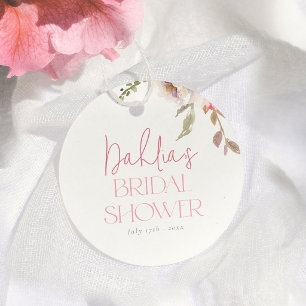 Étiquettes Cadeau Fleurs à l'aquarelle Élégante Fête de Mariage Rose