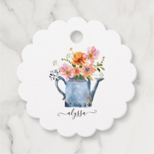Étiquettes Cadeau Fleurs aquarelles peintes à la main