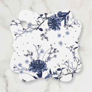 Étiquettes Cadeau Fleurs bleues