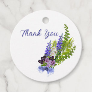 Étiquettes Cadeau Fleurs bleues et violettes