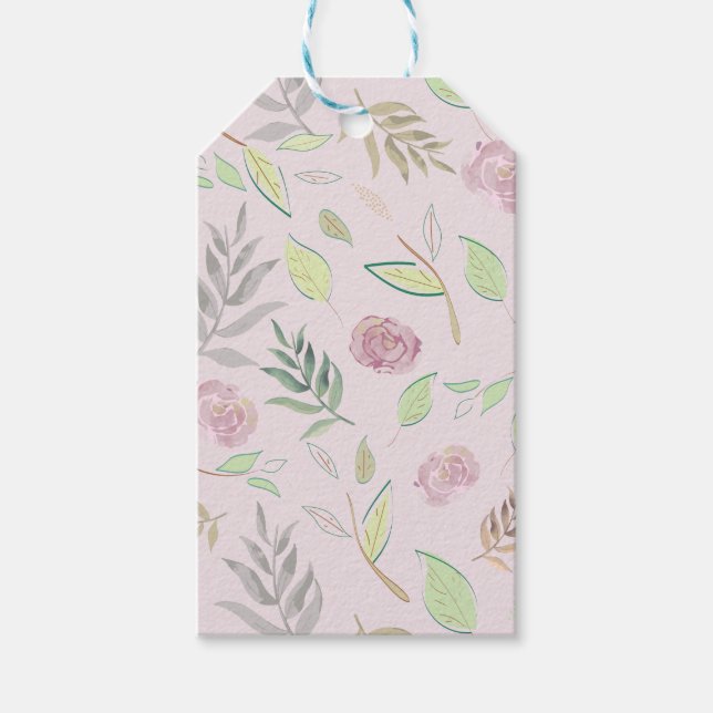 Étiquettes-cadeau Fleurs d'aquarelle festive 3 (Devant)