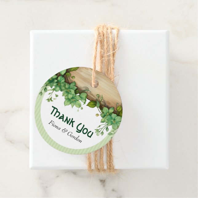 Étiquettes Cadeau Fleurs d'aquarelle violette mariage floral lilas (En situation)