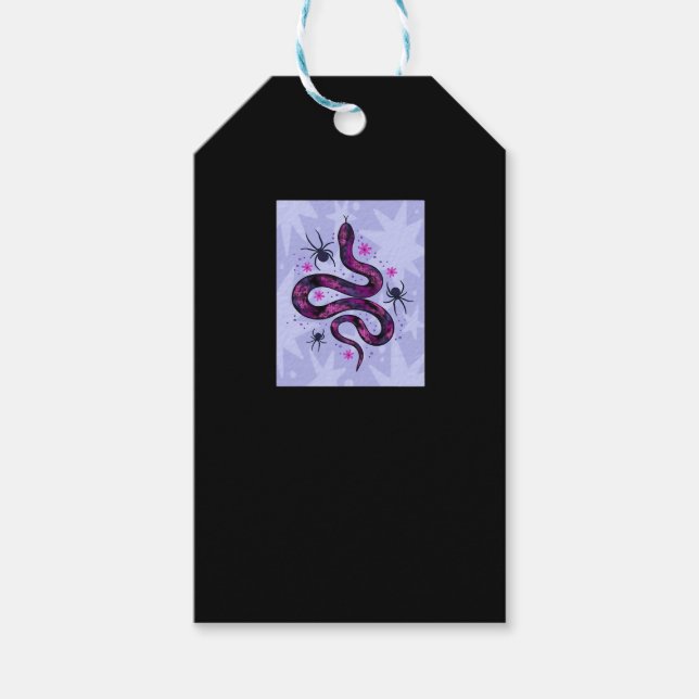 Étiquettes-cadeau Fleurs d'araignées de serpent Whimsigoth (Devant)