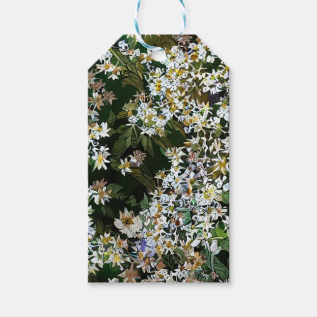 ÉTIQUETTES-CADEAU FLEURS D'ASTER (Devant)