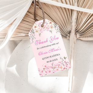 Étiquettes-cadeau Fleurs de cerises Sweet sixteen Floral Anniversair