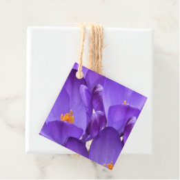 Étiquettes Cadeau Fleurs de Crocus de Printemps