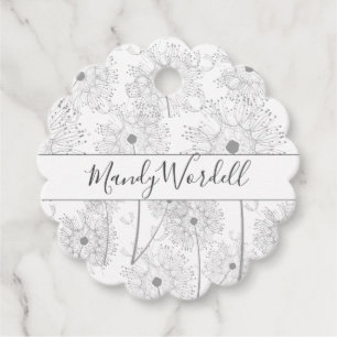 Étiquettes Cadeau Fleurs de Dandelion illustrées