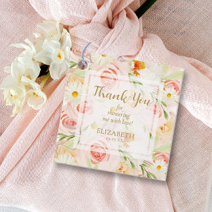 Étiquettes Cadeau Fleurs de jardin chic pour Baby Shower