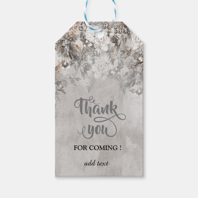 Étiquettes-cadeau Fleurs de la forêt en pays d'hiver (Devant)