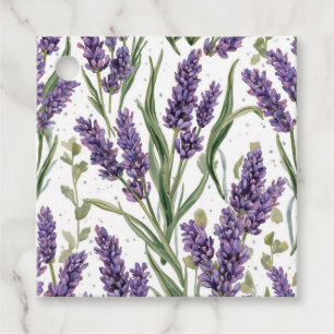 Étiquettes Cadeau Fleurs de Lavande Violette Aquarelle Botanique