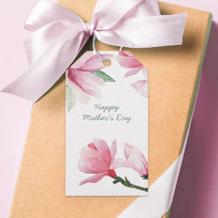 Étiquettes-cadeau Fleurs de Magnolia rose Occasion modifiable