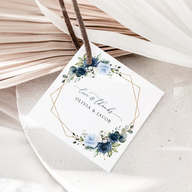 Étiquettes Cadeau Fleurs de marine, Fleurs bleues, Boho, Mariage flo (Créateur téléchargé)