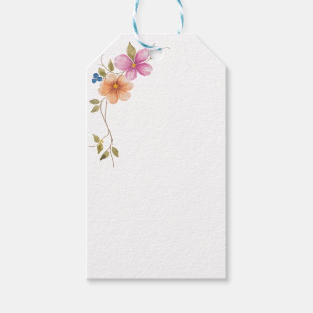 Étiquettes-cadeau Fleurs de prairie matinale (Devant)