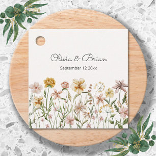 Étiquettes Cadeau Fleurs de prairie sauvage aquarelle personnalisées