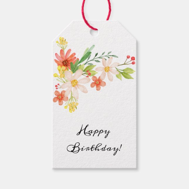 Étiquettes-cadeau Fleurs de printemps (Devant)