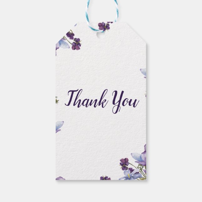 Étiquettes-cadeau Fleurs de printemps délicates faveur florale viole (Dos)