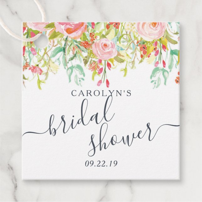 Étiquettes Cadeau Fleurs de printemps été | Baby Shower de mariage (Devant)