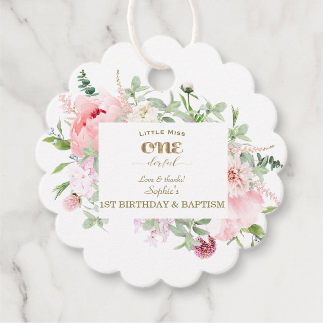 Étiquettes Cadeau Fleurs de printemps fleurissent premier anniversai (Devant)