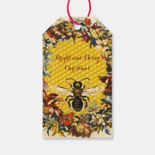 Étiquettes-cadeau FLEURS DE PRINTEMPS HONEY BEE, OEUVRE Noël