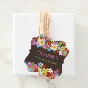 Étiquettes Cadeau Fleurs de printemps Whimsical Jardin Fête d'annive