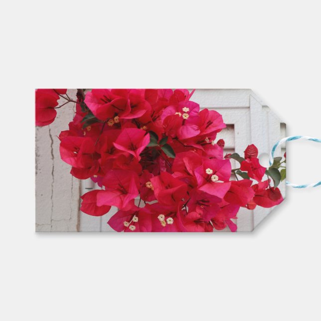 Étiquettes-cadeau Fleurs d'étiquette cadeau rose (Devant (Horizontal))