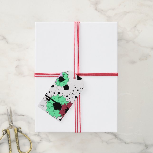 Étiquettes-cadeau Fleurs d'étoile (Avec de la ficelle)