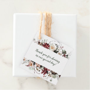 Étiquettes Cadeau Fleurs d'hiver Forêt Verte Mariage