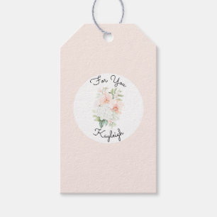 Étiquettes-cadeau Fleurs d'Orchidée Rose Pêche Mariage
