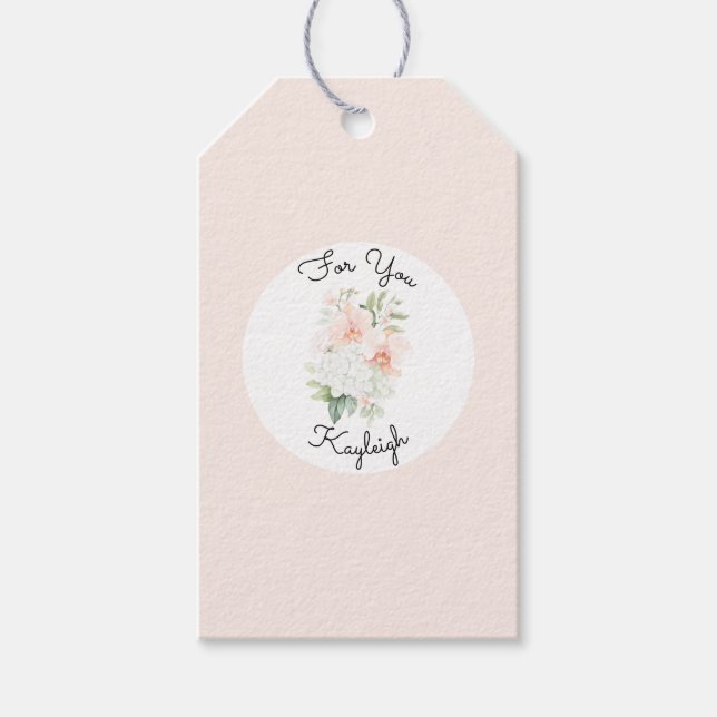 Étiquettes-cadeau Fleurs d'Orchidée Rose Pêche Mariage  (Devant)